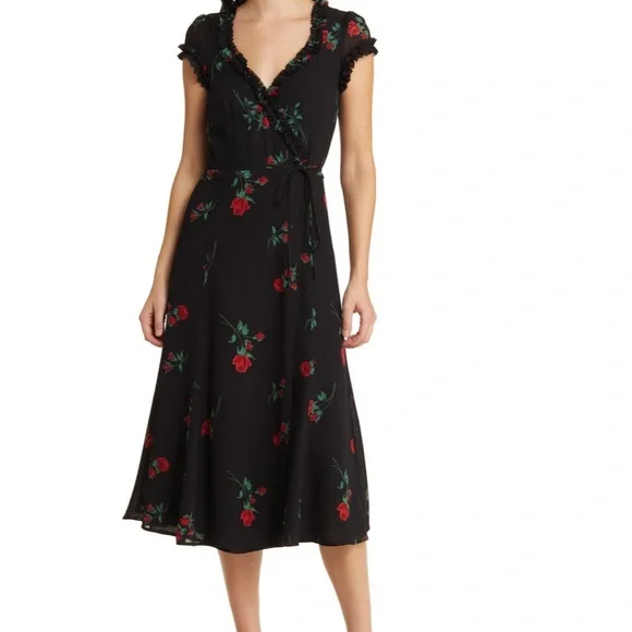 reformation wrap midi dress Carina Dress